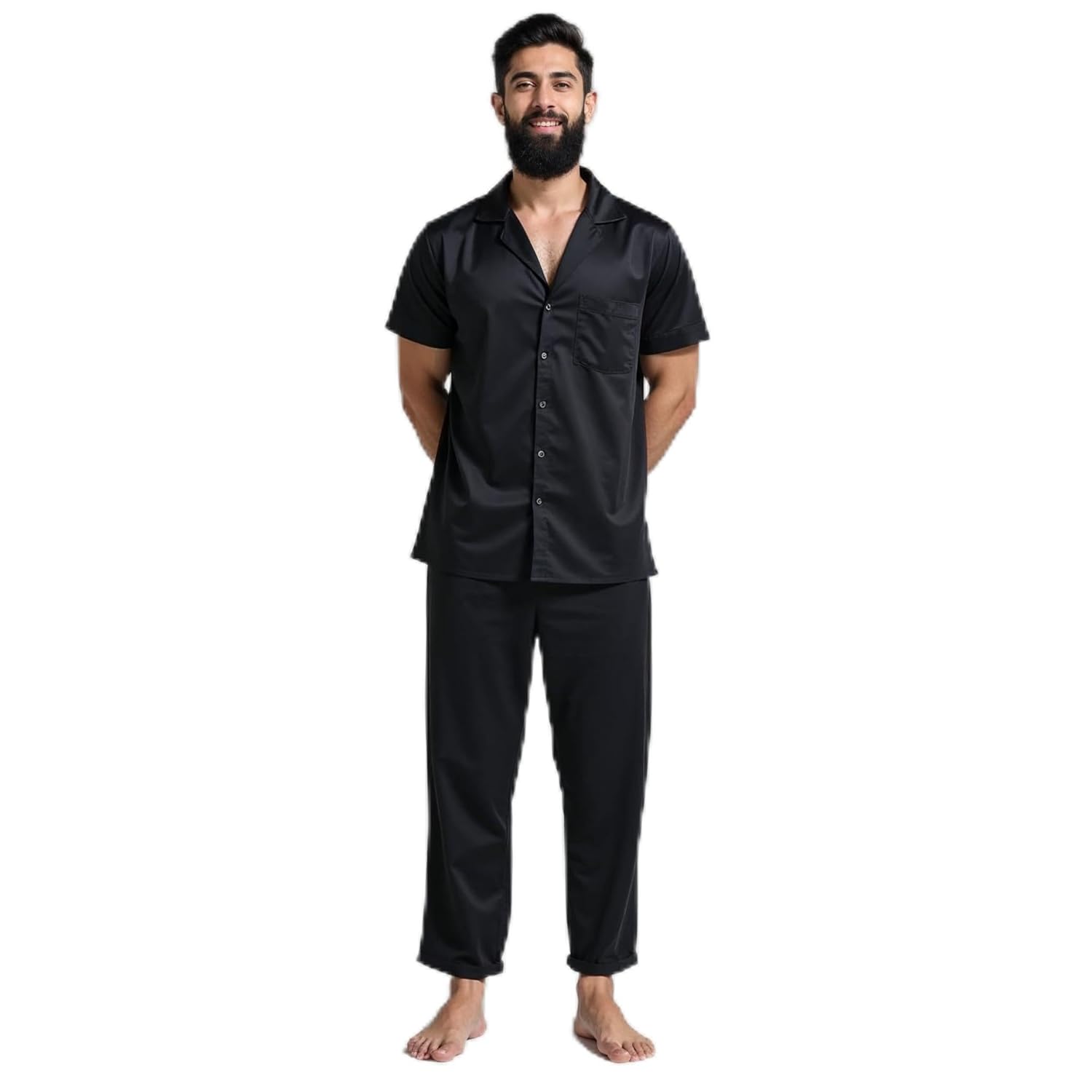 Men’s Black Nightwear Set | Everyday Premium Half Sleeve Pyjama & Lounge Co‑Ord | Men Night Suit & Sleepwear Men’s Black Nightwear Set | Everyday Premium Half Sleeve Pyjama & Lounge Co‑Ord | Men Night Suit & Sleepwear