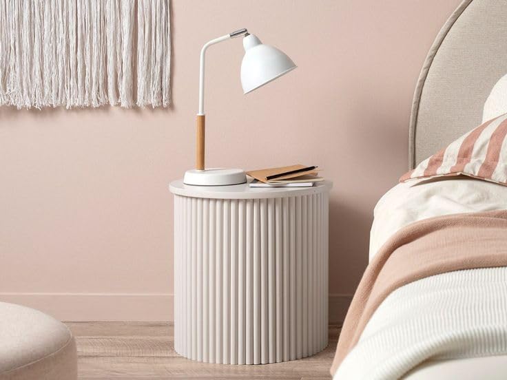 Dream Decor Shoppee Block Round Side Table Coffee End Table Modern Plant Stand for Balcony Living Room and Bedroom, Outdoor Indoor Table (White)-image-41