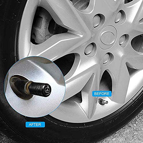Tire Valve Stem Cap Cover Compatible for Mercedes Benz Series Belt O-Ring Seal Corrosion Resistant tire Valve caps 4 Pc