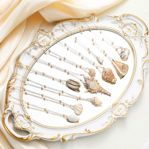 Tondiamo 10 Pcs Natural Shell Scallop Conch Pendant Necklace with Gold Rimmed Boho Ocean Jewelry Cowrie Adjustable Seashell Jewelry Gifts Ocean Beach Wedding Women2