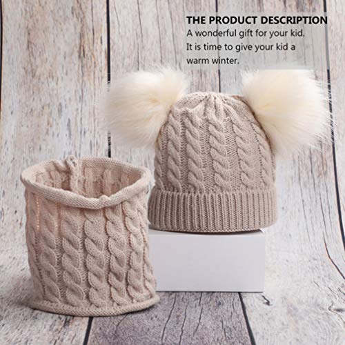 Conjunto de cachecol infantil SOIMISS de malha de algodão quente para inverno para meninos e meninas