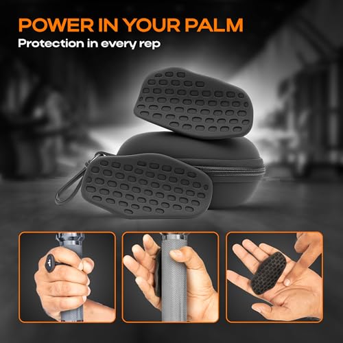 Image of IMPETUS Silicone Hand Gym Grips Workout for Men & Women | Fingerless Anti-Slip for Pull-Ups, Weightlifting, Deadlifts, Crossfit & Home Gym Training (Black)