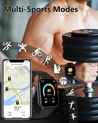 Smart Watch, 1.96-Inch Hd Touch Screen Smartwatch With Text And Call, Heart Rate, Blood Oxygen, And Activity Trackers - Compatible With Iphone And Android, Ip68 Waterproof, For Men And Women (Black) #TOP3