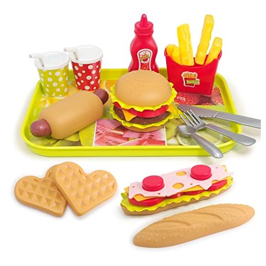 U DREAM Pretend Play Food Set , Removable Food Toys Burger Combo and Assortment