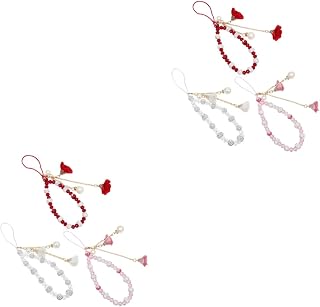 UKCOCO 6 Peças Pulseira De Celular Flor Capa De Telefone Cristais Pendurados Para Peças Centrais Pulseira Contas Capa De Telefone Corrente Decorações De Telefone Cordão De Telefone Bolsa
