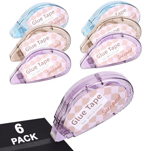 Secopad 6 Stück Fotokleber Doppelseitig Selbstklebend Kleberoller Scrapbook Zubehör Kleberoller Maus für Basteln Scrapbook Foto Fotoalbum Basteln Klebemaus Kit 8 mm x 12 m