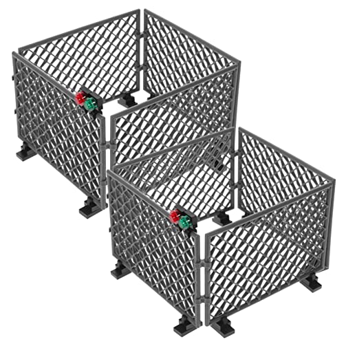 QUMIIRITY 2 Juegos Red Protectora De Bloques De Construcción Juguete Temático Simulado Guerra Mesa Escena Juguetes Juguetes Militares Juguete De Tema Grey Abs