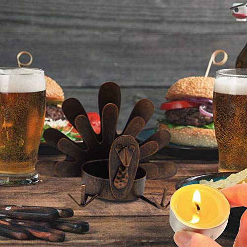 MorTime 6 PACK Turkey Tealight Candleholders, Thanksgiving Tabletop