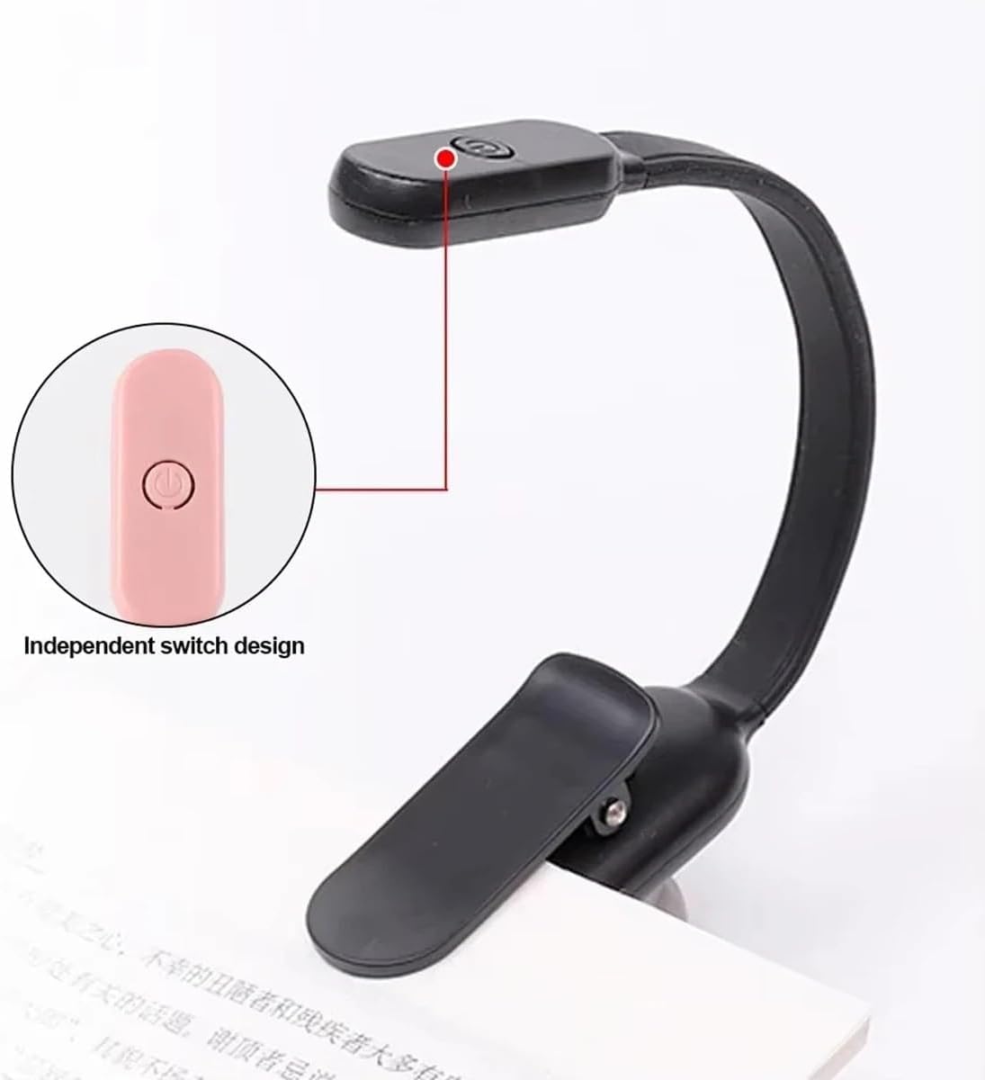 Światło LED, Lampka do czytania naścienna 2 szt. LED USB do ładowania, 360 stopni, 3 kolory, z klipsem Wielokolorowy(Rechargeable Black)