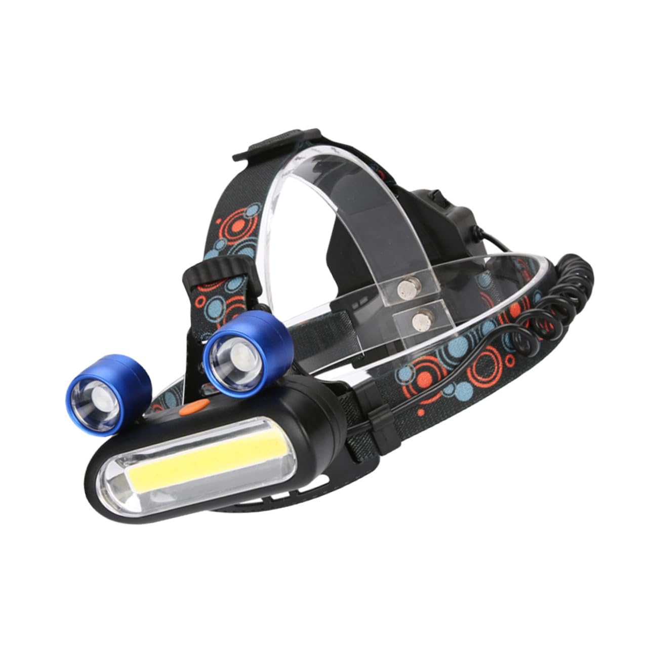Linterna frontal LED recargable USB compacta para pesca nocturna negra 8