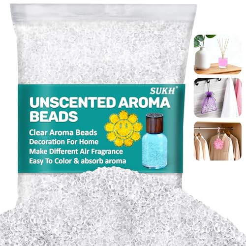 Sukh 15oz Unscented Aroma Beads - Scentsy Wax Beads for Car Freshies Scents DIY Air Freshener Diy Scented Beads Aroma Beads and Air freshner