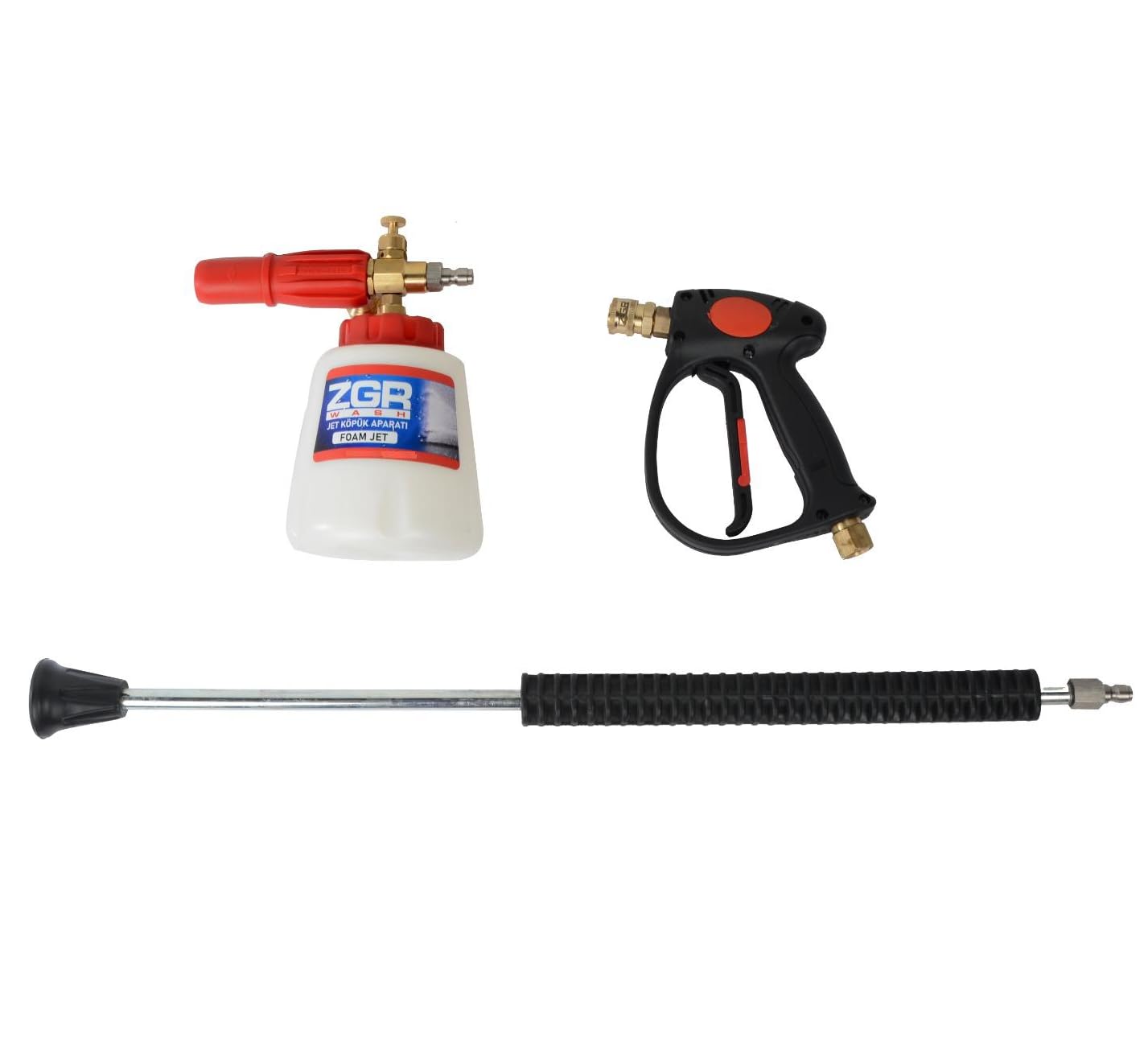 2 in 1 Jet Foam lancia + pistola per lavaggio auto, lancia in schiuma regolabile per idropulitrice professionale, pulizia esterna e lavaggio del veicolo