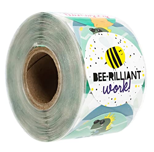 Cute Animal Pun Teacher Stickers / 500 Motivational Rewards / 6 Alternating Encouraging Phrase Classroom Labels / 1.5' Circle Adorable Animals Sticker/Made in The USA