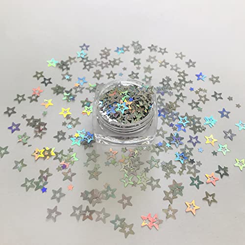 12 Farben Set – Holografische hohle Sternform Pailletten Glitzer Festival Rave Schönheit Make-up Gesicht Körper Nagelkunst Dekoration LB-12C - Image 3