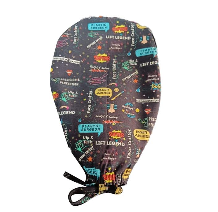 Image of MedTogs Art of Plastic Surgeon Surgical Scrub Cap, Black