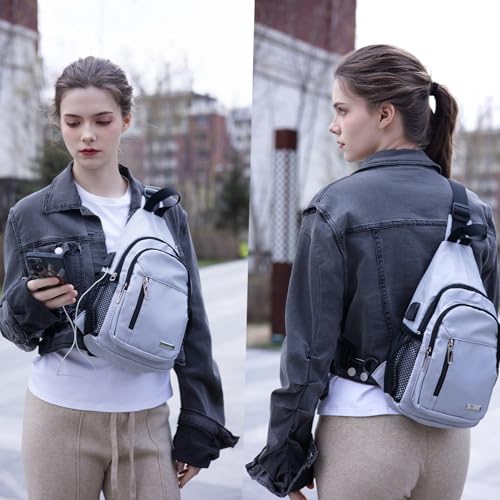 JENAGREEN Waterproof Sling Backpack Crossbody Sling Bag, Cross Bag Adjustable Travel Hiking Essentials Casual Daypack Multipurpose Chest Bag Purse for Women Men3