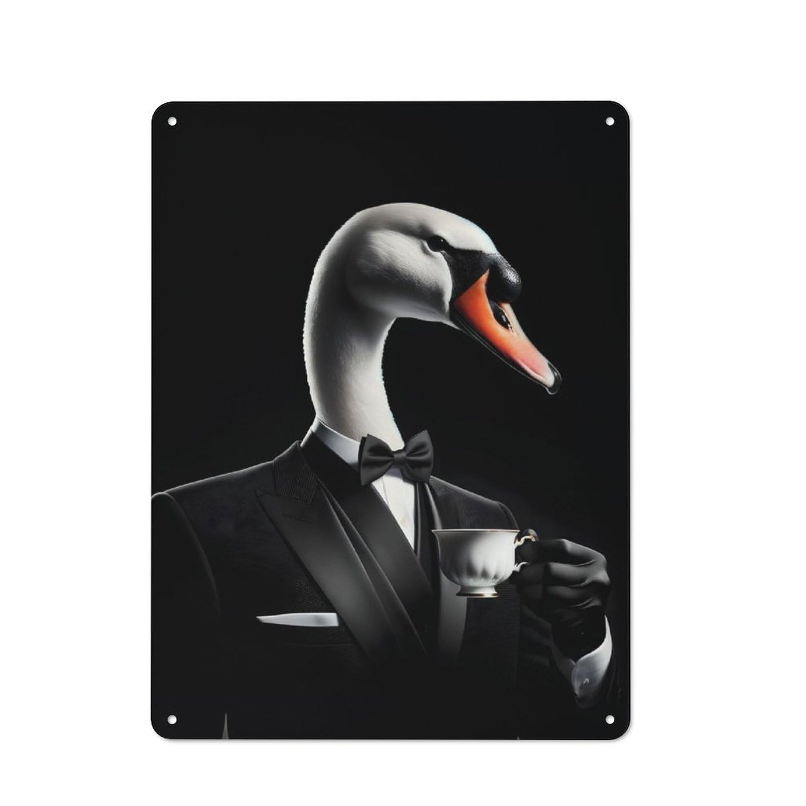 Junmoney Duck And Coffee Cottage Style Metal Wall Decor 40X30cm, Tin Wall Plaque For Kitchen, Cottage, Porch Or Garden Room