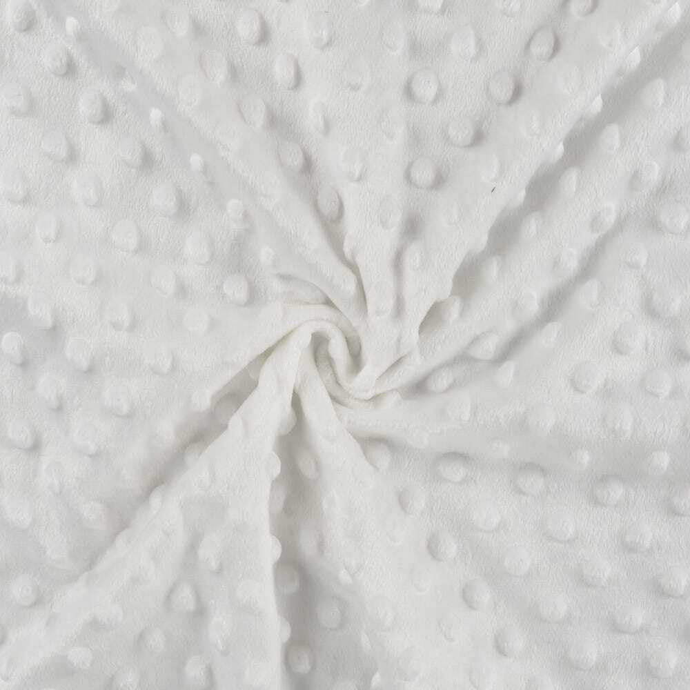 Dimple Plush Fleece | Supersoft Cuddle Fabric Material| 300 GSM | 150cm Wide | Sold by The Metre (White)