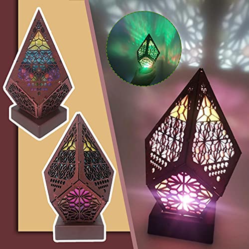 Becoler Bohemian Light-Polar Star Large Floor Lamp,Colorful 3D Projection Night Lamp,Geometric Diamond Led Lamp Bohemian Decoration for Home,Desk,Wedding,Christmas DÃ©cor