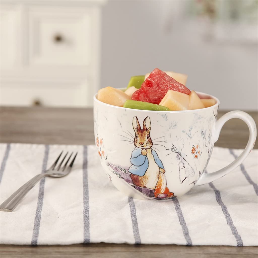 Kreskówka królik duży kubek kawy ceramiczny milka filiżanka porcelanowa filiżanka herbaty piękny (Color : D, Size : 700ML)