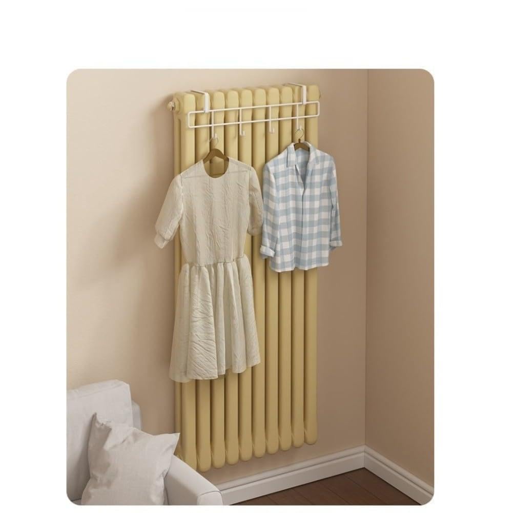 LMYSXAOZ White Iron Towel Rail Radiator Rack, Rust Resistant Bathroom Heater Shelf for Hanging Towels and Robes, No Drill Easy Install, 35cm/55cm