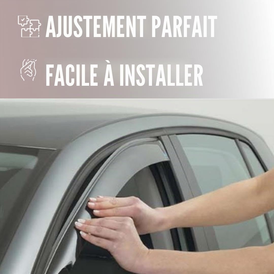 Déflecteurs compatibles avec Renault Twingo I 1993-2007 - Verre Acrylique Durable - Déflecteurs Avant fumés pour fenêtres - Installation intérieure - 2 unités
