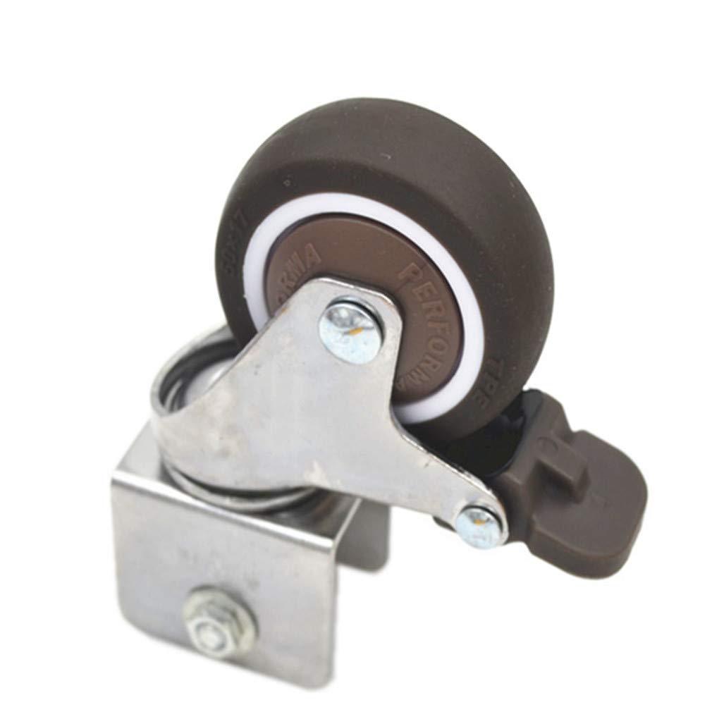 Chair Castors,Swivel Caster Wheels,Swivel Caster Wheels for Cribs,with U-Type Bracket,2in 50mm Rubber Furniture Castor with Brakes,Mute,Ball Bearings,Capacity 75kg,Set of 4,with Screws (20MM-U Bracket