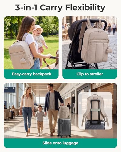BAGSMART Lightweight Puffy Diaper Backpack