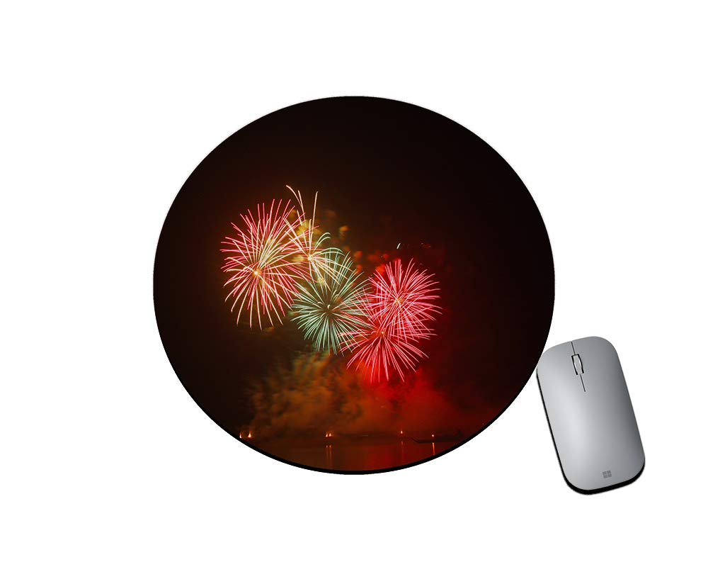 BLISSart Mouse Pad Non-Slip Rubber Mousepad for Laptops Gaming Computer PC HD Printed Round Mousepads- Fresh Flowers (8 Inches)