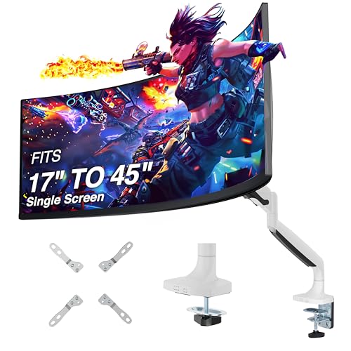 Image of AVLT Single 17 inch-45 inch Monitor Arm Desk Mount Premium - White
