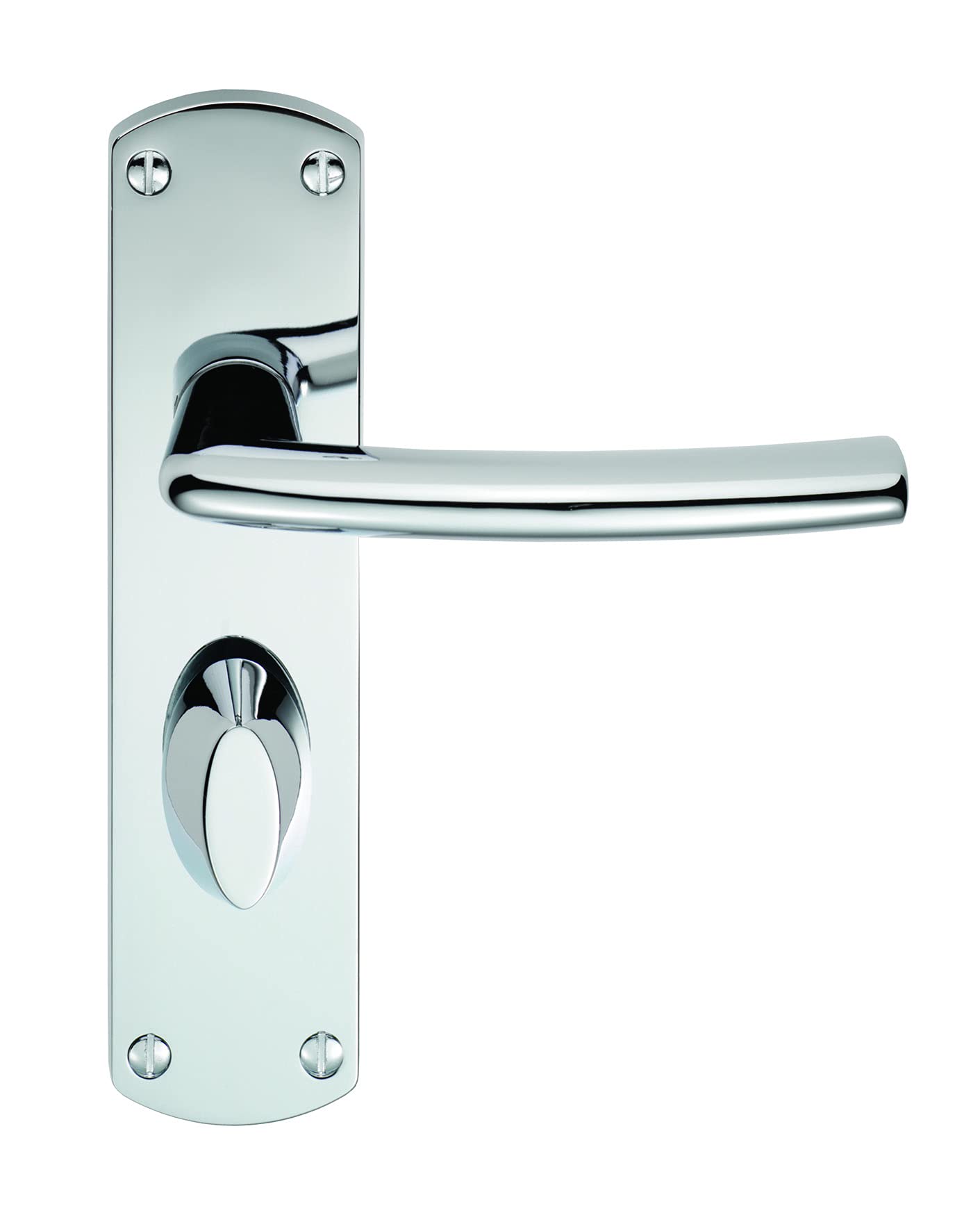 Serozzetta Polished Chrome Esk Door Handles On Back Plate - Bathroom (57Mm C/C)