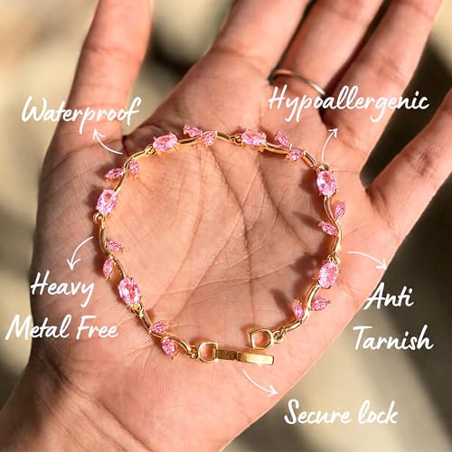 Image of Pixies Anti Tarnish Tulip Bracelet for Women Stylish | Hypoallergenic and Waterproof | Coquette and aesthetic accessories for girls | Ideal for gifting on special occasions | Comes in a gift box