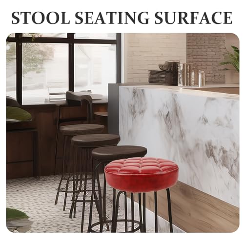 Taburete de Bar Asiento Redondo de PU de 12.6" de repuesto para oficina y barra 4
