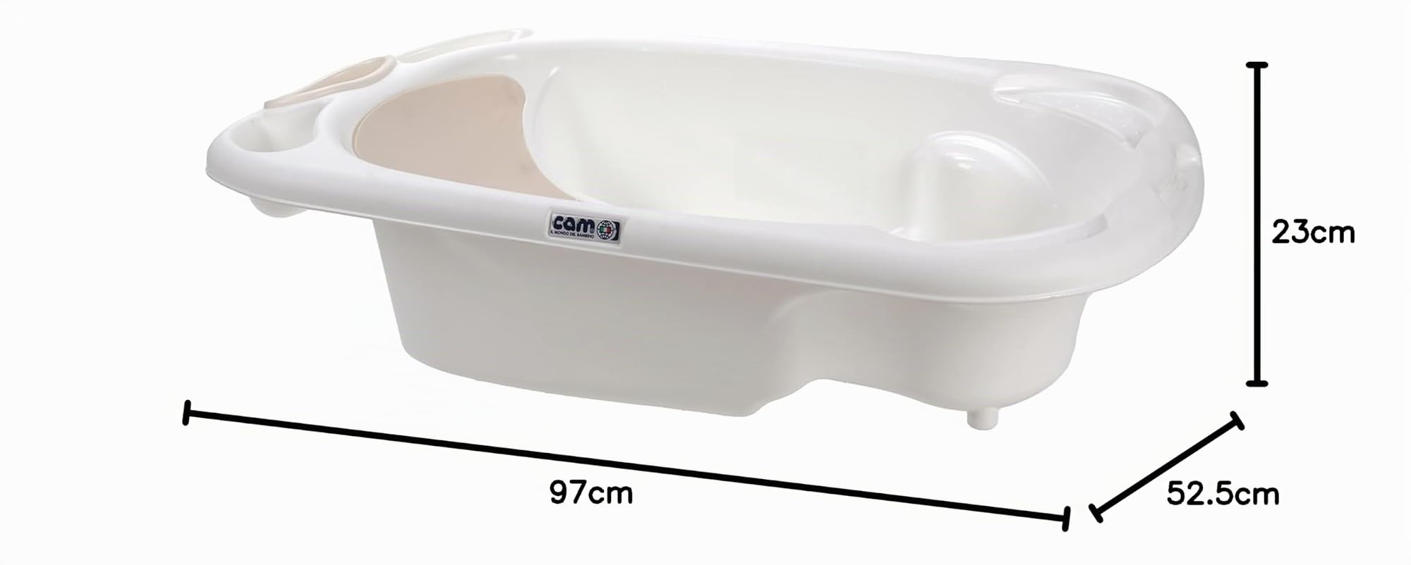 CAM Il Mondo del Bambino - art.C090/U02 - Vaschetta Baby Bagno - made in Italy - da 0 a 12 mesi - BIANCO