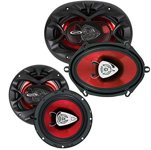 BOSS CH5730 5"x7" 300W 3 Way + CH6530 6.5 300W 3 Way Car Coaxial Audio Speakers