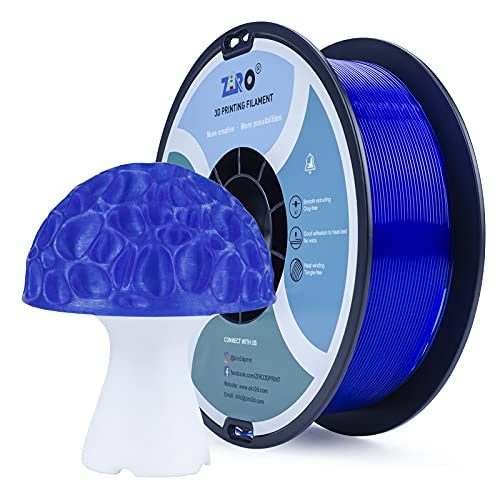 ZIRO Translucent PLA Filament 1.75mm, Fit Most FDM Printers, 1KG Blue