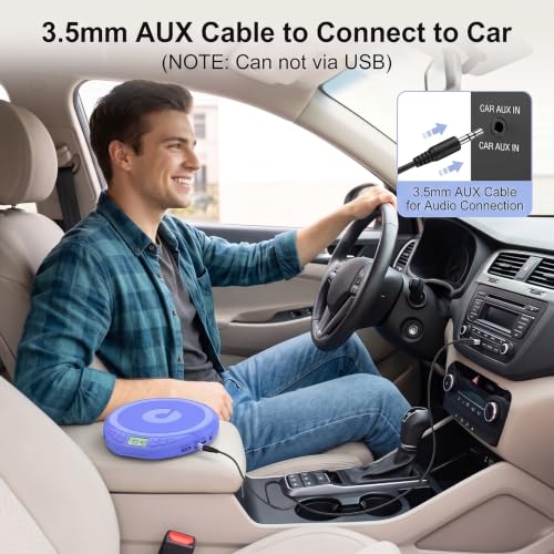 Image of Gueray CD Player Portable with Earphones, CD Discman AUX Cable for Car Home