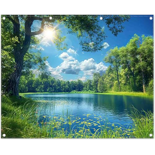 Toile de fond tissu 3x2,4m paysage de forêt pour décor de fête