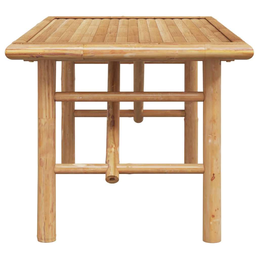 Mesa de café marrón 90 x 50 x 43 cm de bambú, mesa de café moderna para salón, mesa auxiliar duradera, fácil montaje, elegante mobiliario de salón
