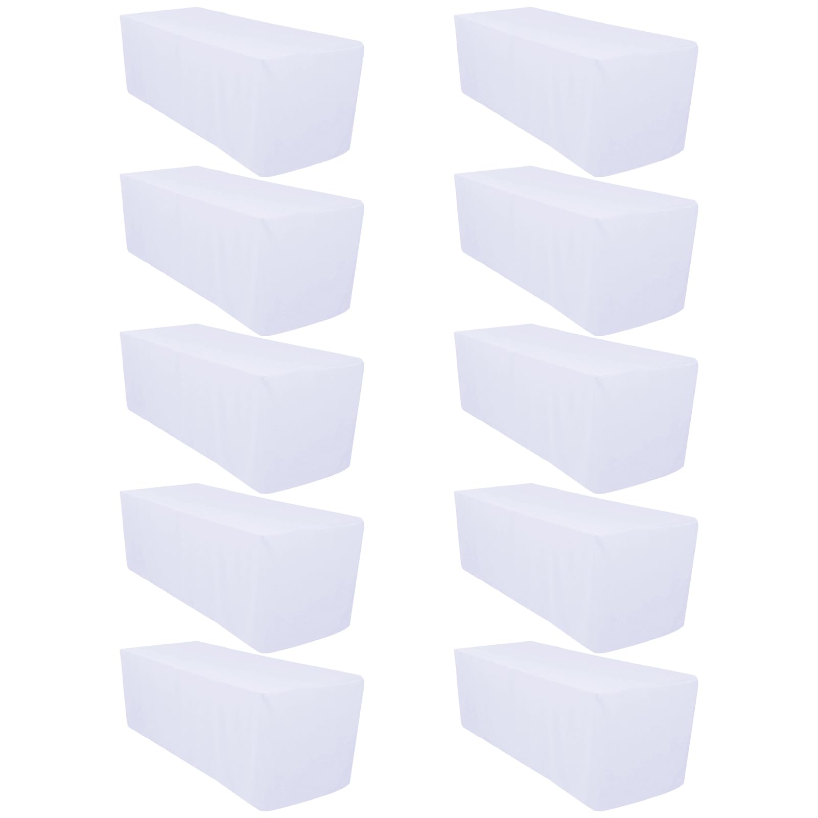 Surmente Tablecloth 10 ft Rectangular poliéster Tablecloth Tablecloth Tablecloths for Weddings, Banquets, or Restaurante (Blanco, 10 Pack)