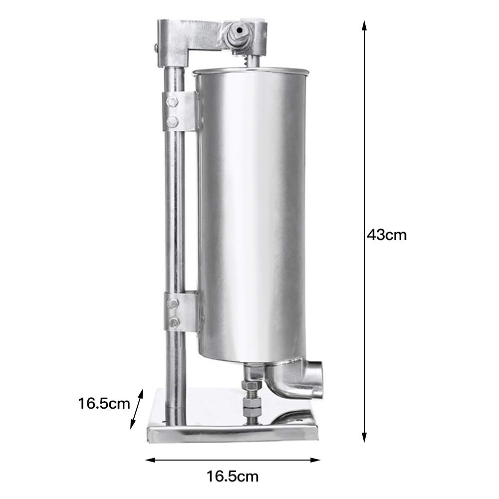Macchina per salsicce, riempitrice professionale per salsicce in acciaio inox + quattro diversi tubi di riempimento, 3/3.6/4L (4L 17 x 17 x 43)