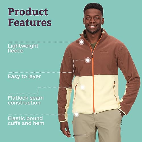 Image of MARMOT Men's Rocklin Full-Zip Jacket - Classic, Warm, Lightweight 100-Weight Fleece Layer
