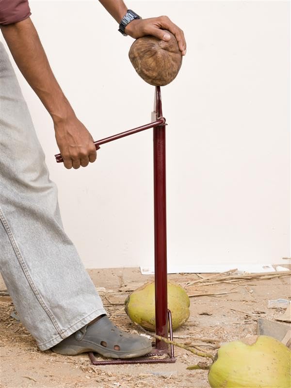 Image of Metal Coconut Husk Peeler Remover Deshusker Heavy Use Manual Machine Naral Solini-Sharp Cutting Pointer with Strong Handle (Weight-2.6 Kg)
