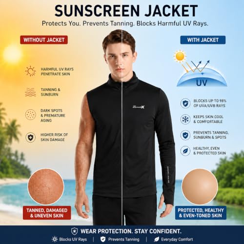 Image of FUNKY MONKEY UV ArmourX UV Protection Sunscreen with Mesh Ventilation Jacket | Anti-Tan Cooling Jacket | Lightweight Quick Dry Summer
