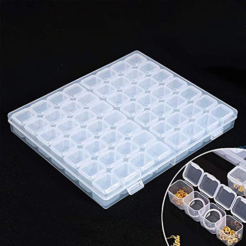 56 cajas de plástico para pintura de diamantes, abanicos de diamantes bordados, caja organizadora con tapa, para manualidades, cuentas, joyas, organizador de joyas