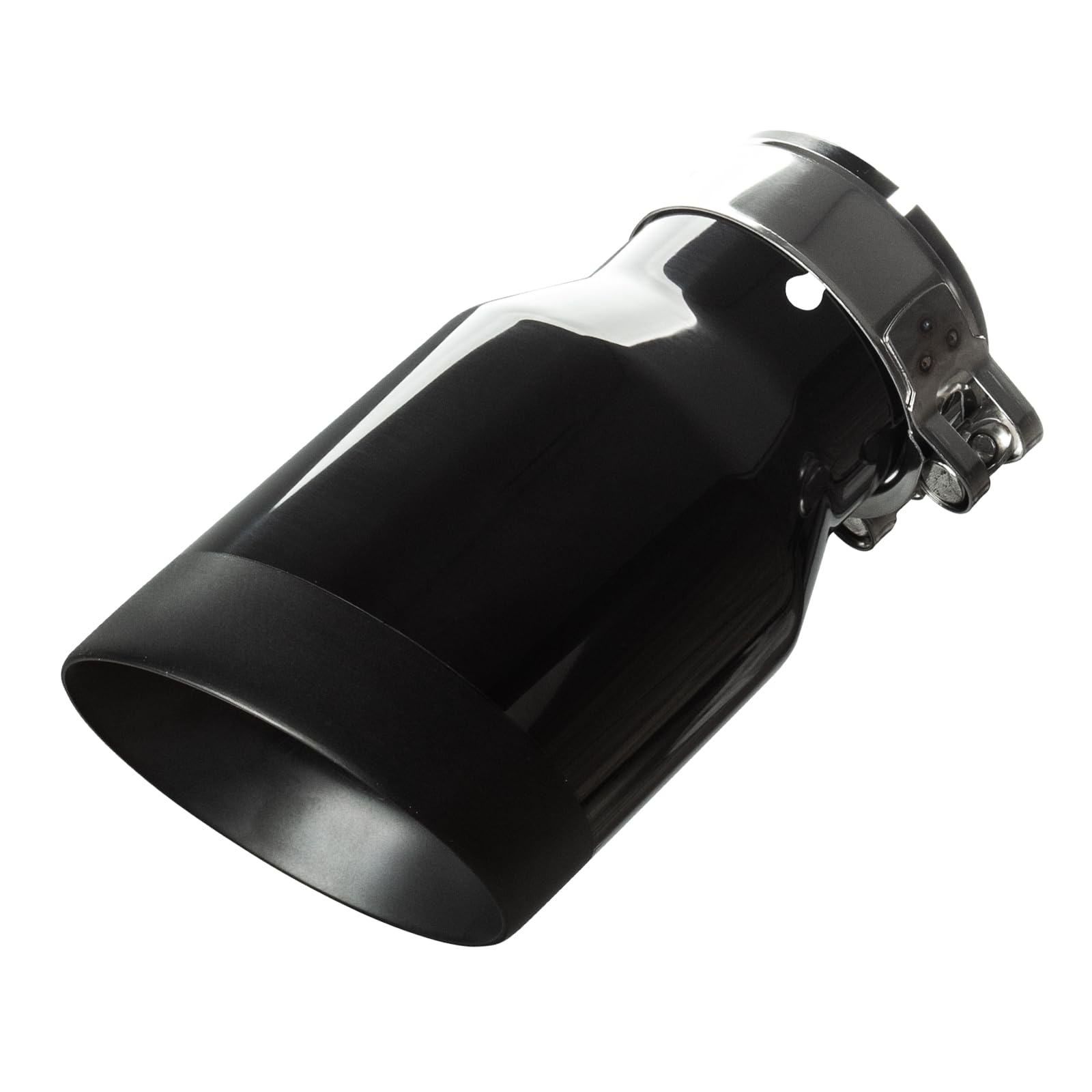 Terminale di Scarico Auto 2.5" - Ingresso 2.5" Lunghezza 6.5" Doppio Strato Acciaio Inox Terminale Silenziatore Universale per Tubi di Scarico 2.5" Installazione a Bulloni (Nero Dritto)