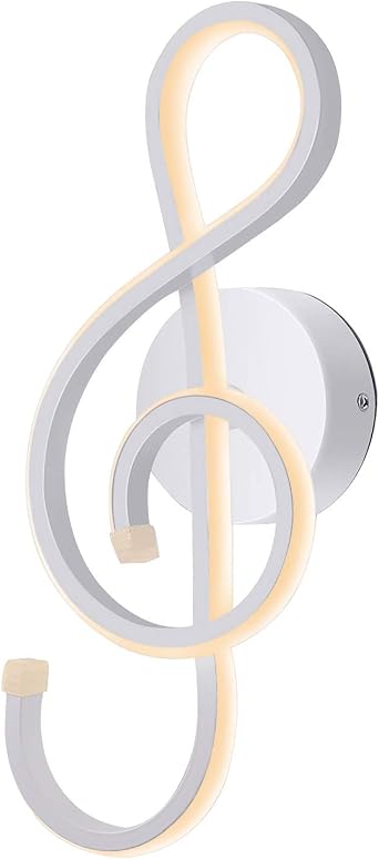 KAWELL 22W Creative Modern LED Wall Light Indoor Wall Lamp LED Light Aluminum Music Symbol Art Decoration for Bedroom Living Room Lounge Cafe Corridor Stairs, 3000K White [Energy Class F]