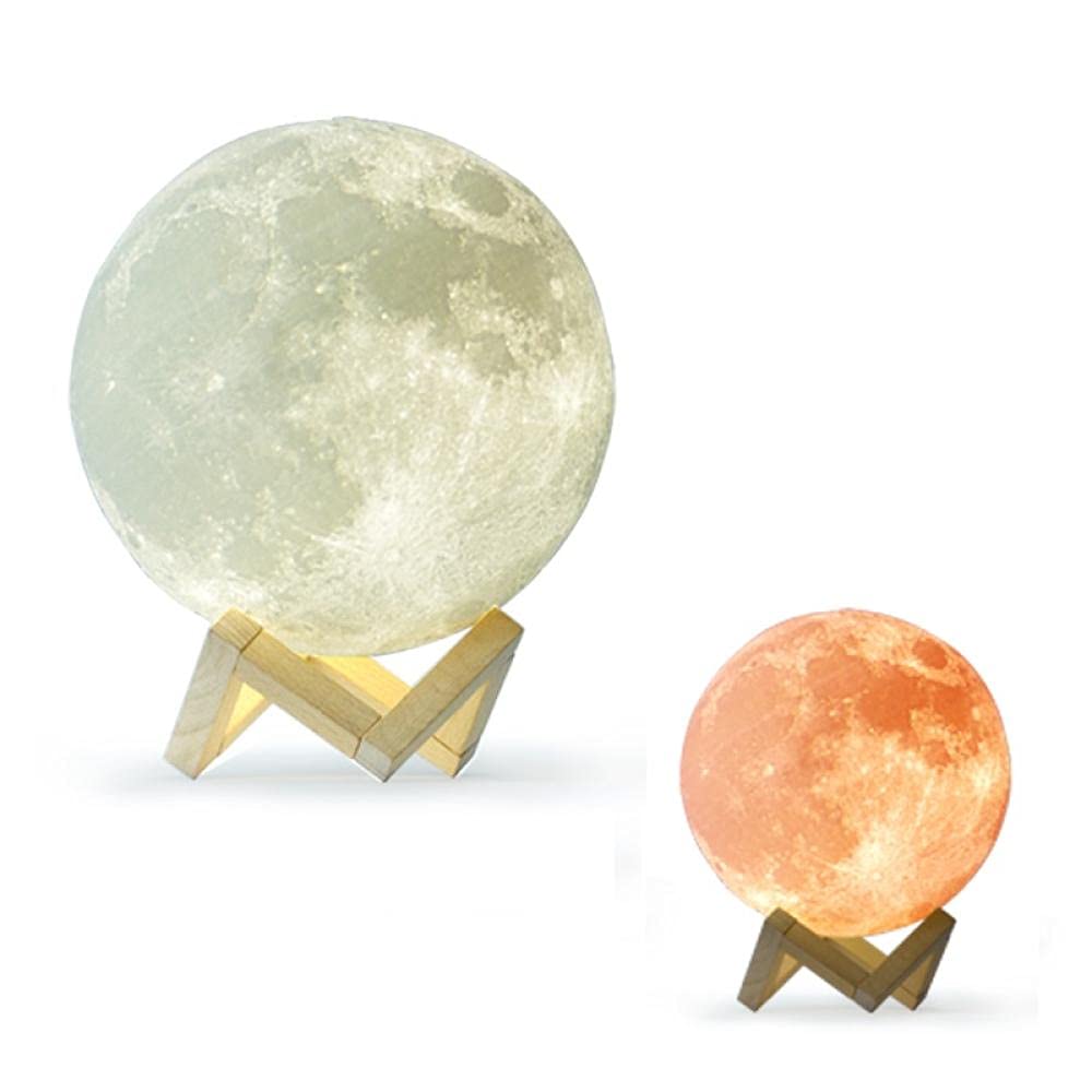 Proyector Estrellas Bebé Dropship Lámpara de luna de impresión de Dropship LED LED Luz de noche como Galaxy para la decoración navideña como el control remoto de regalo de los niños-2 colores_18 cm