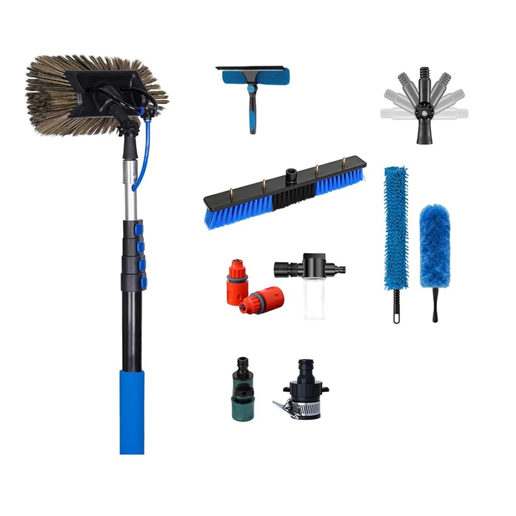 Carbon Fiber Extension Pole Kit 12ft-40ft With Soap Dispenser Flow Valve and Quick-Connect Fittings for Professional Solar and Exterior Surface Maintenance Tasks(12.2m)