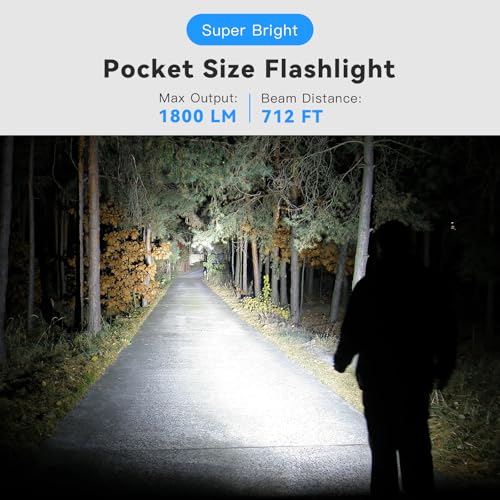 sofirn SC18 Rechargeable Flashlight 1800 High Lumens, Super Bright EDC Pocket Light with USB-C Charging, IP68 Waterproof Handheld Flashlight for Camping, Hiking, Dog Walking & Emergency by sofirn - Image 2